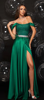 MAXI SET TOP CU FUSTA ELIANA DANTELA GLITTER SATIN ALBA