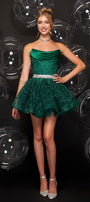 MINI CONJUNTO TOP CON PANTALONES MEL ЕNCAJE BRILLANTE SATÍN АZUL OSCURO
