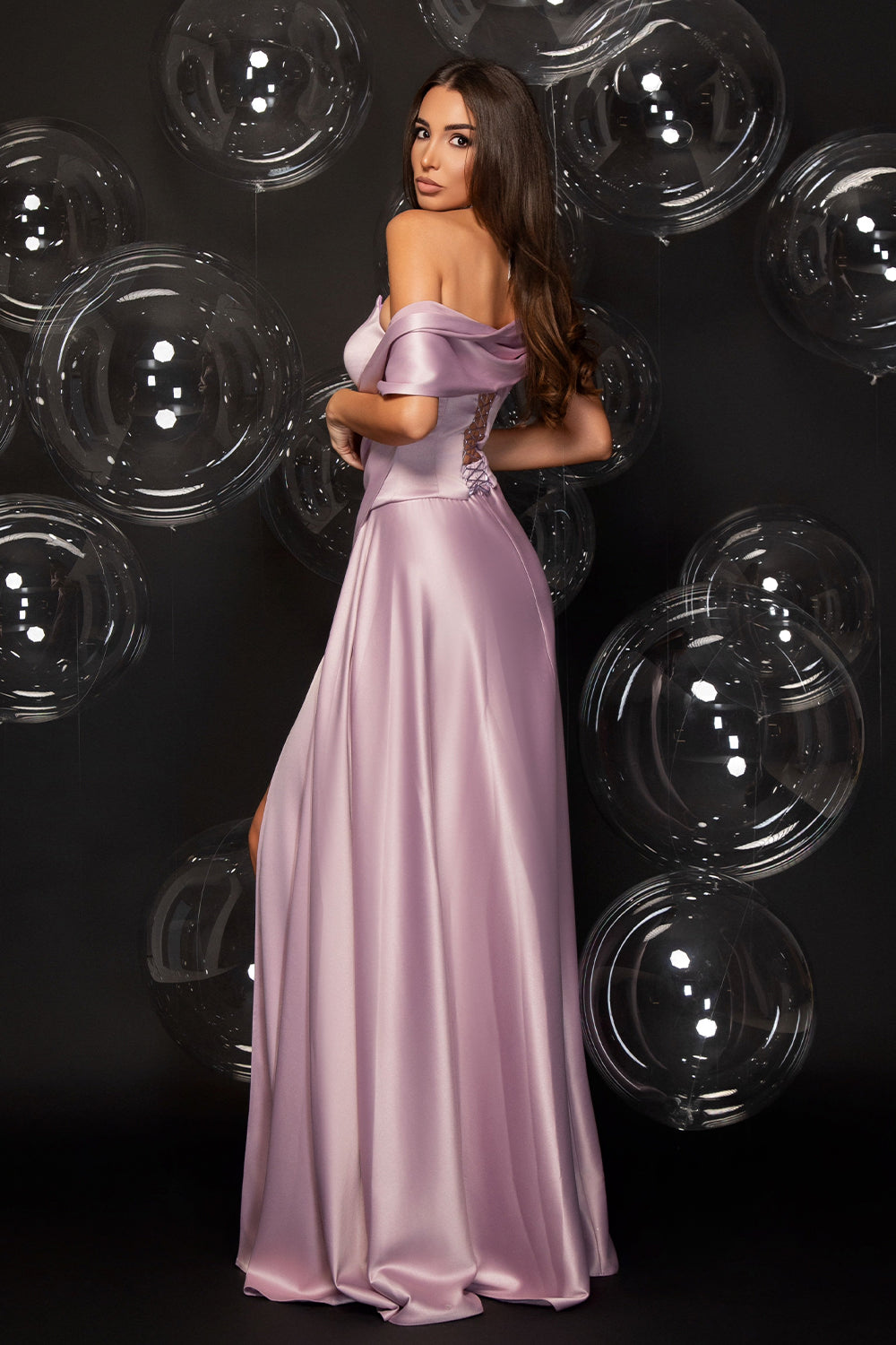 ДЪЛЪГ СЕТ ТОП С ПОЛА REMI САТЕН ЛАВАНДУЛА