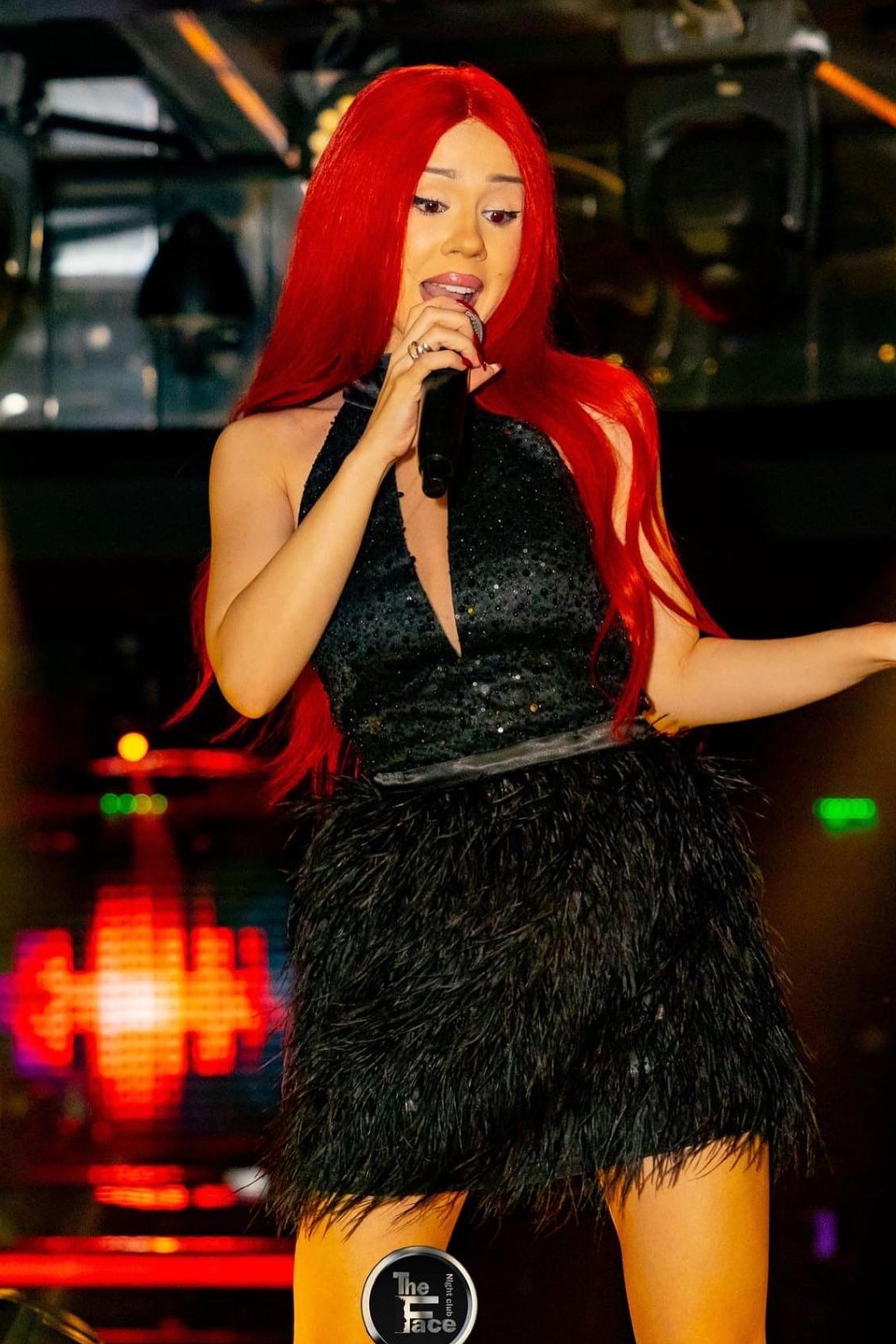 MINI DRESS FEYA SEQUIN FEATHERS BLACK