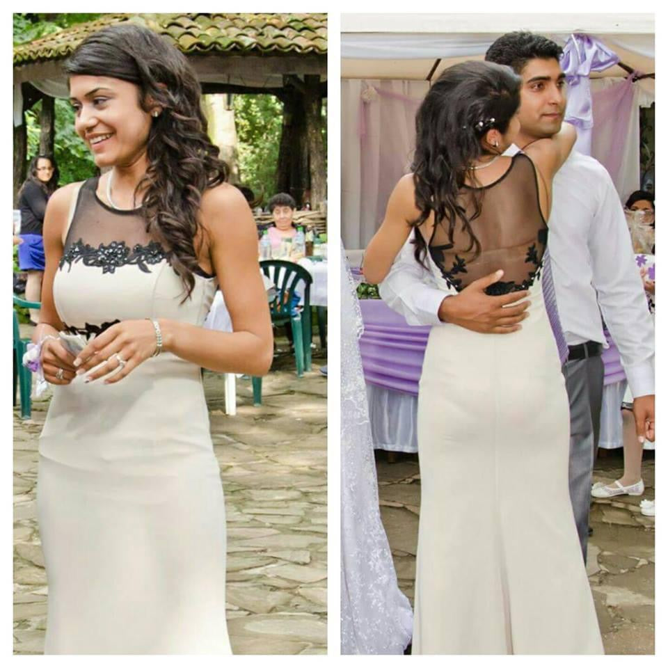 MAXI ROCHIE DANTELA TRICOT ALBA ȘI NEAGRA