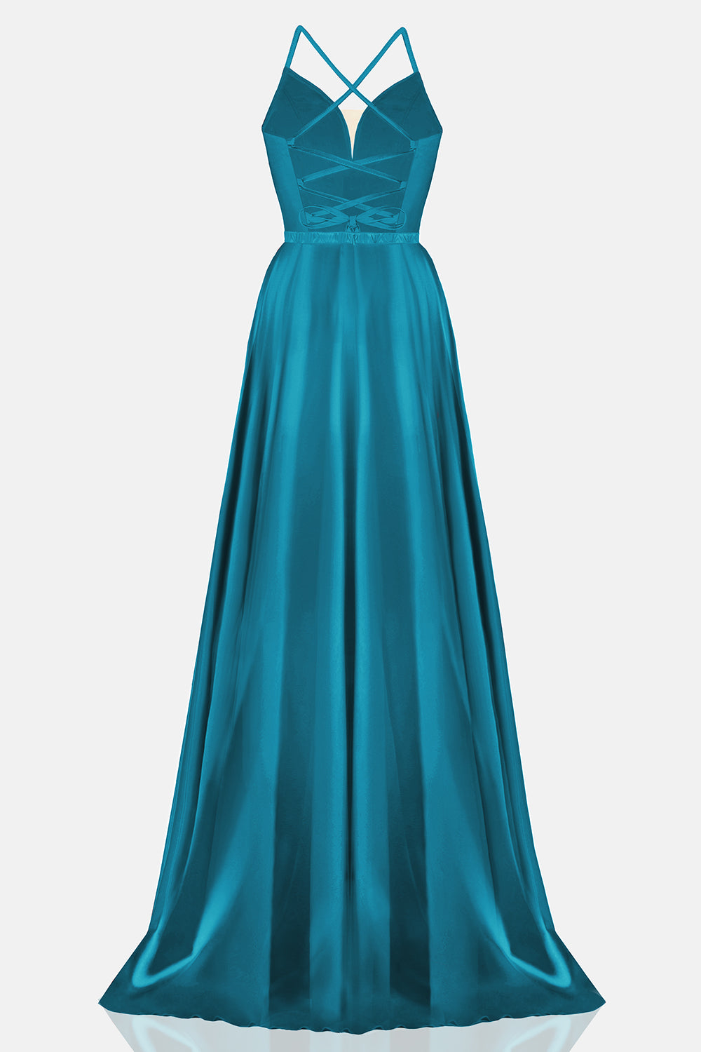 MAXI ROCHIE ADRIANA SATIN ALBASTRU PETROL