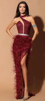 MAXI SET TOP CU FUSTA DEANNA DANTELA GLITTER PENE VISINIU