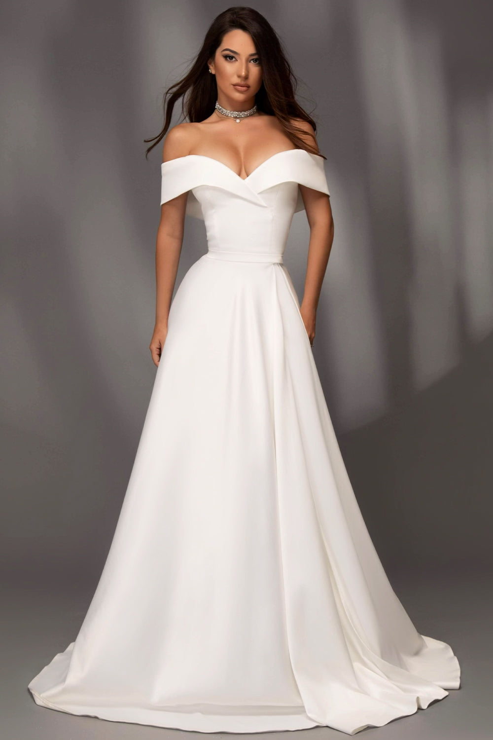 MAXI SKIRT AND CROP TOP SET ALEXANDRA SATIN WHITE