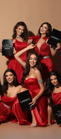 MAXI SKIRT AND CROP TOP SET SEBASTIANA SATIN RED