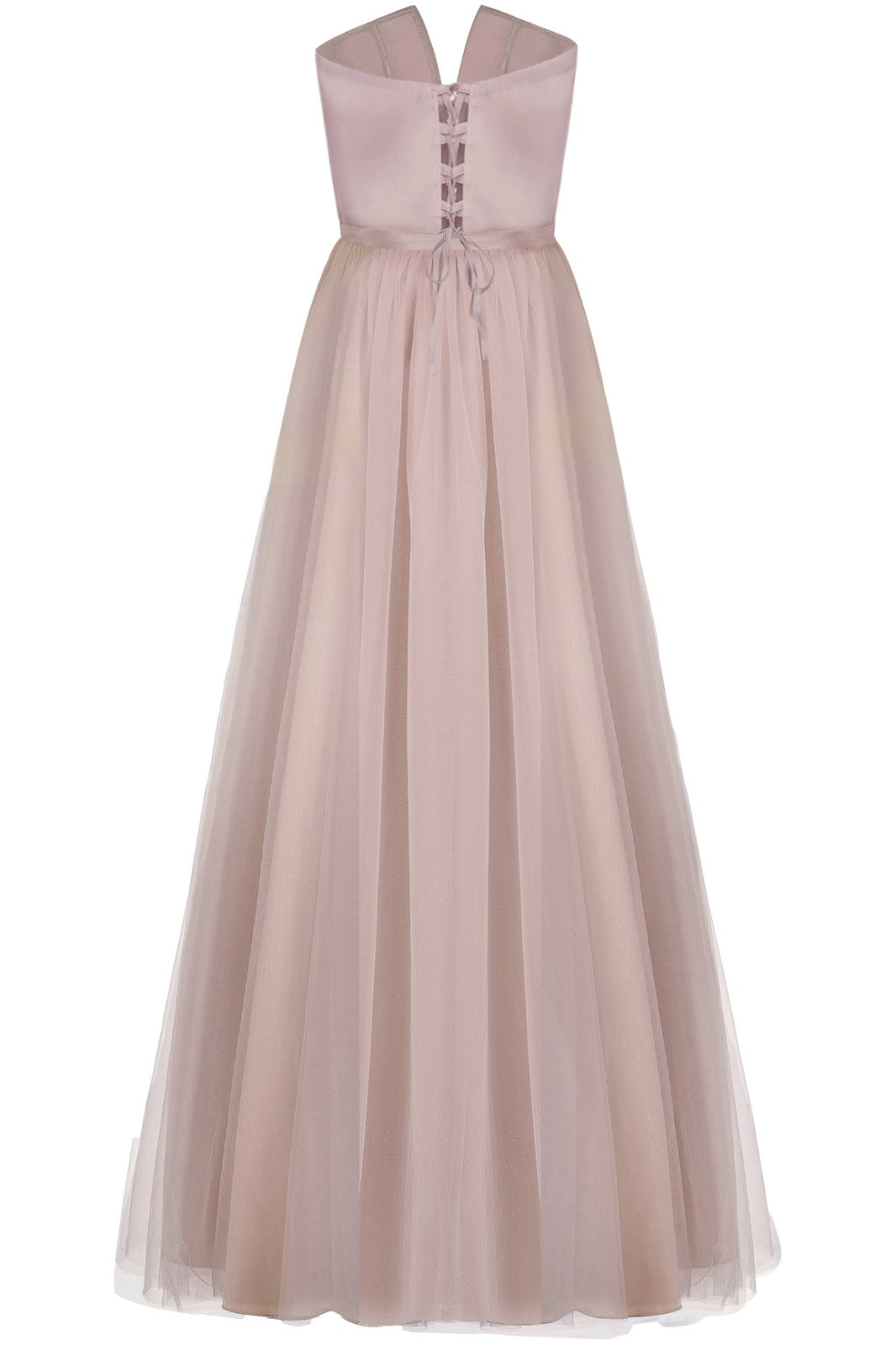 MAXI SKIRT AND CROP TOP SET CASSIE SATIN TULLE LAVENDER
