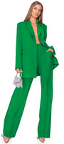 MAXI BLAZER AND PANTS SET 2 PARTS BOSSY BI-STRETCH FABRIC GREEN