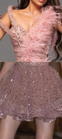 MAXI CONJUNTO TOP CON FALDA PARTY QUEEN LENTEJUELAS SATÍN ROSA FUERTE
