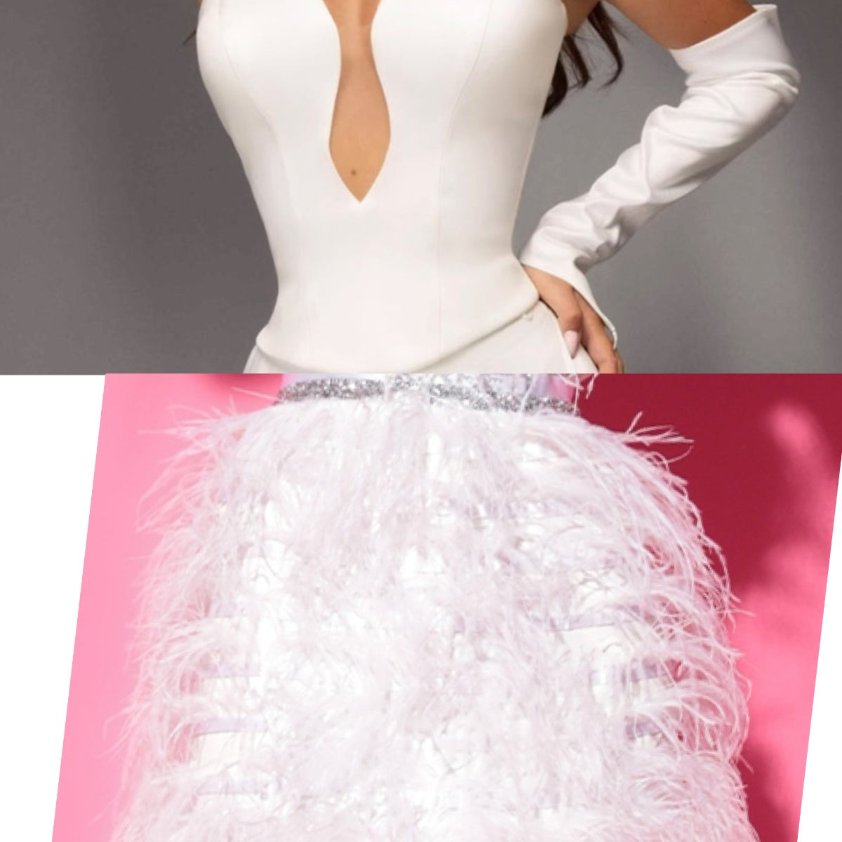 MINI SET 3 PIESE TOP CU FUSTA MIRA SATIN PENE ROZ APRINS