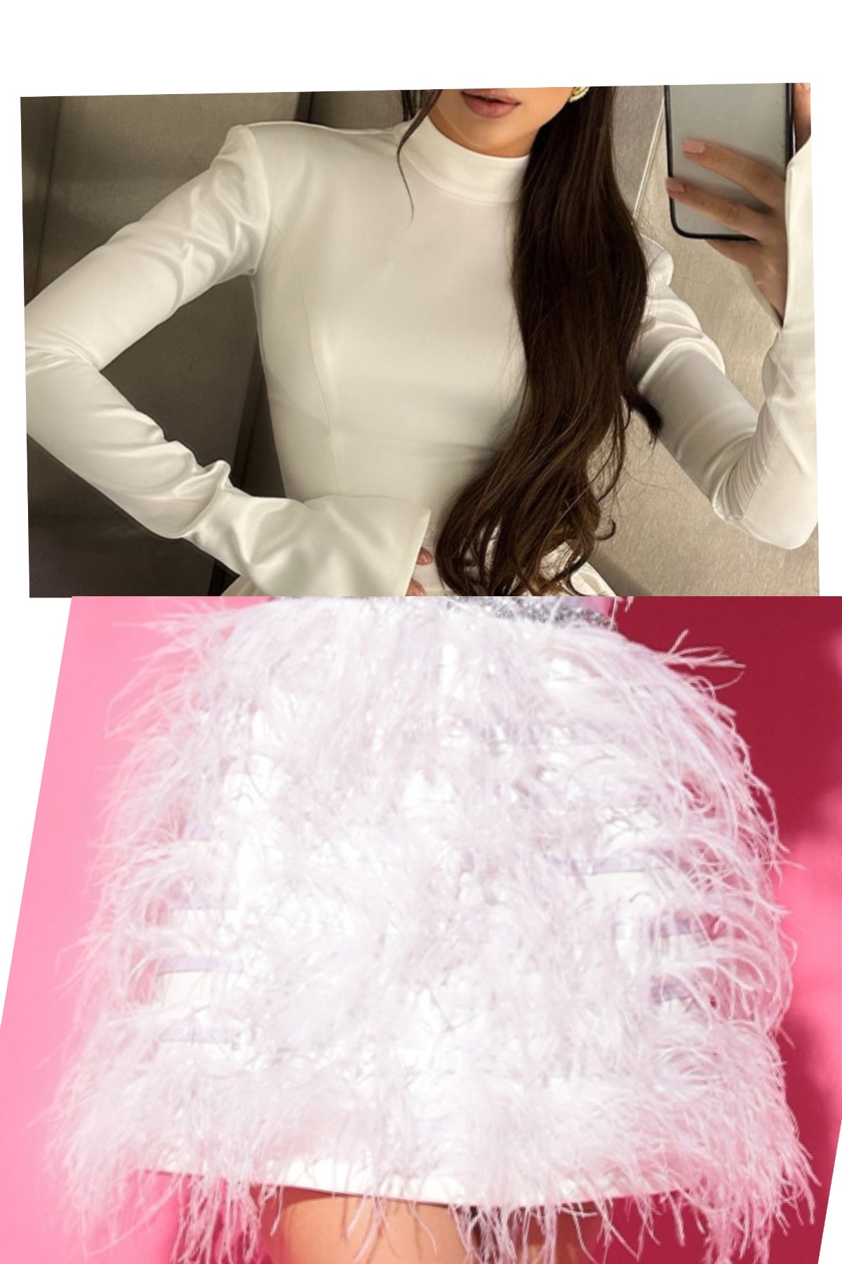 MINI CONJUNTO TOP CON FALDA PEARL SATÍN BLANCO