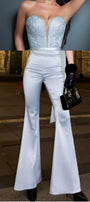 МAXI SET TOP CON GONNA VESELA RASO PERLATO ARGENTO