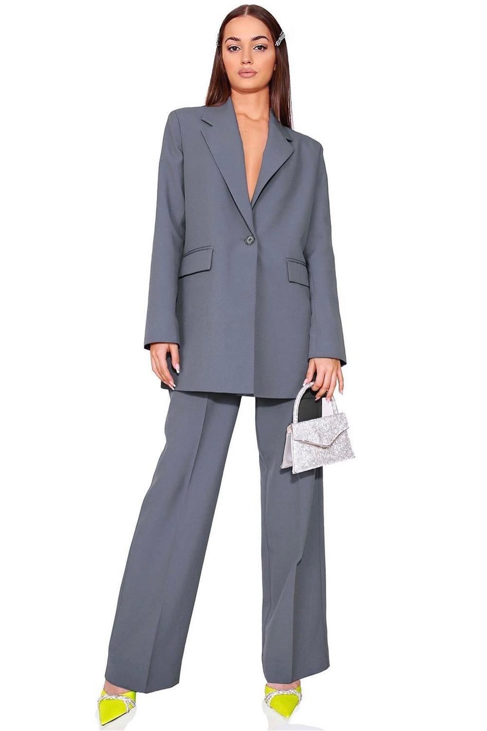 BLAZER CHIC BI-STRETCH FABRIC DARK GREY
