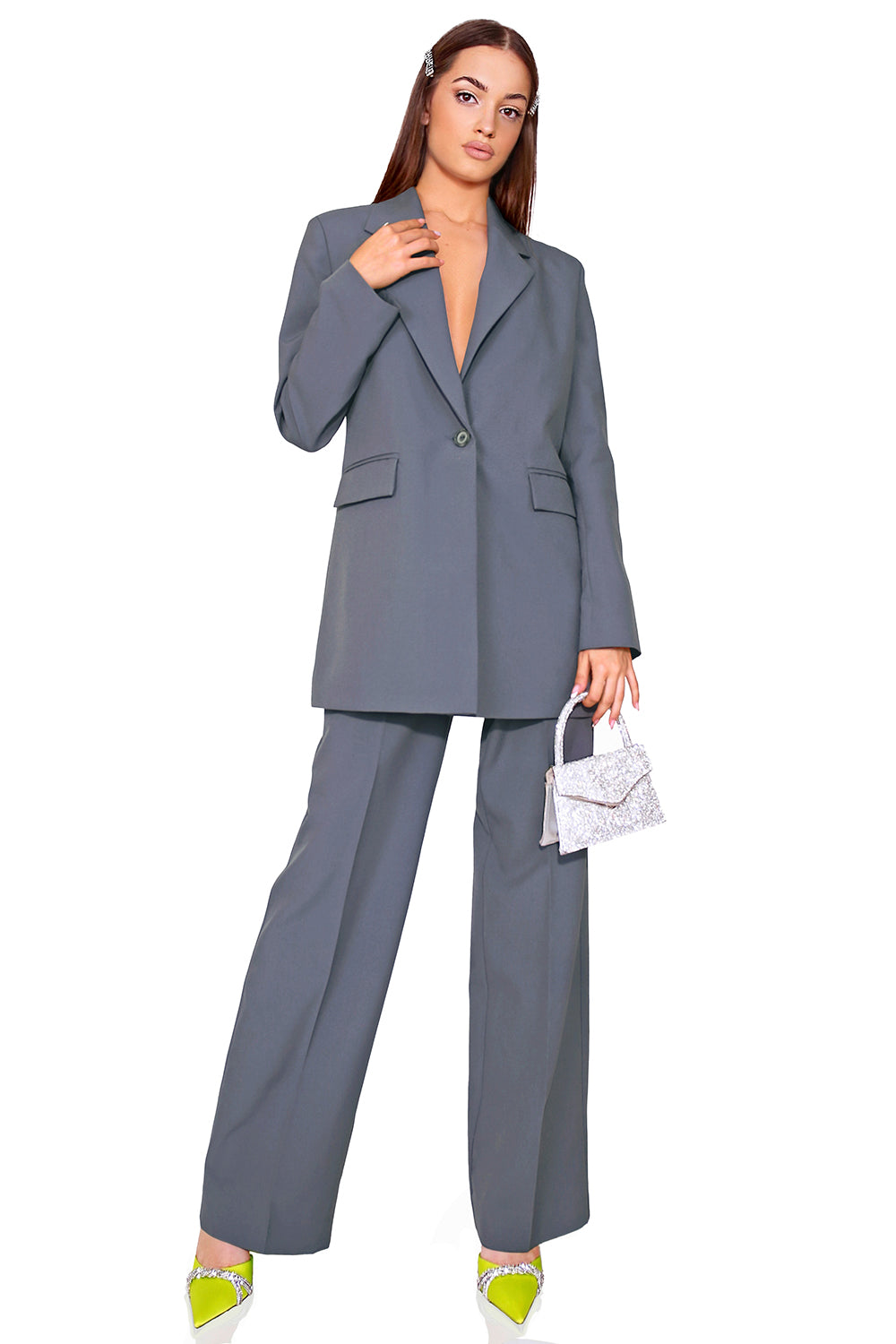 BLAZER CHIC BI-STRETCH FABRIC DARK GREY