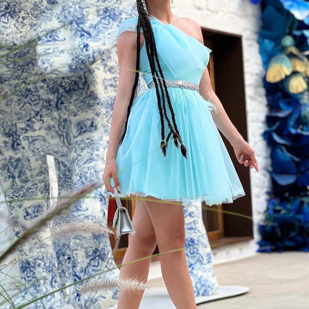 MINI DRESS ZAYA TRICOT TULLE MINT