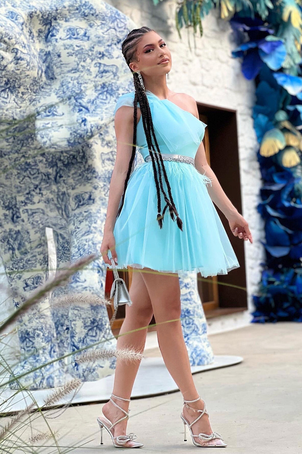MINI DRESS ZAYA TRICOT TULLE MINT