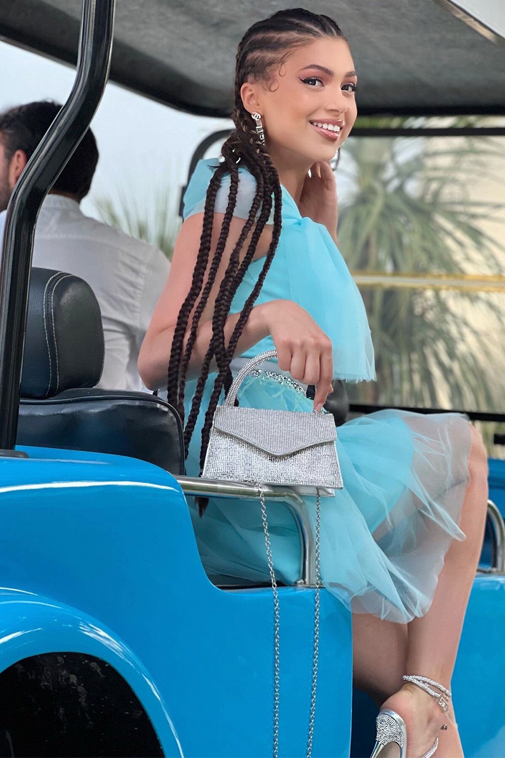 MINI DRESS ZAYA TRICOT TULLE MINT