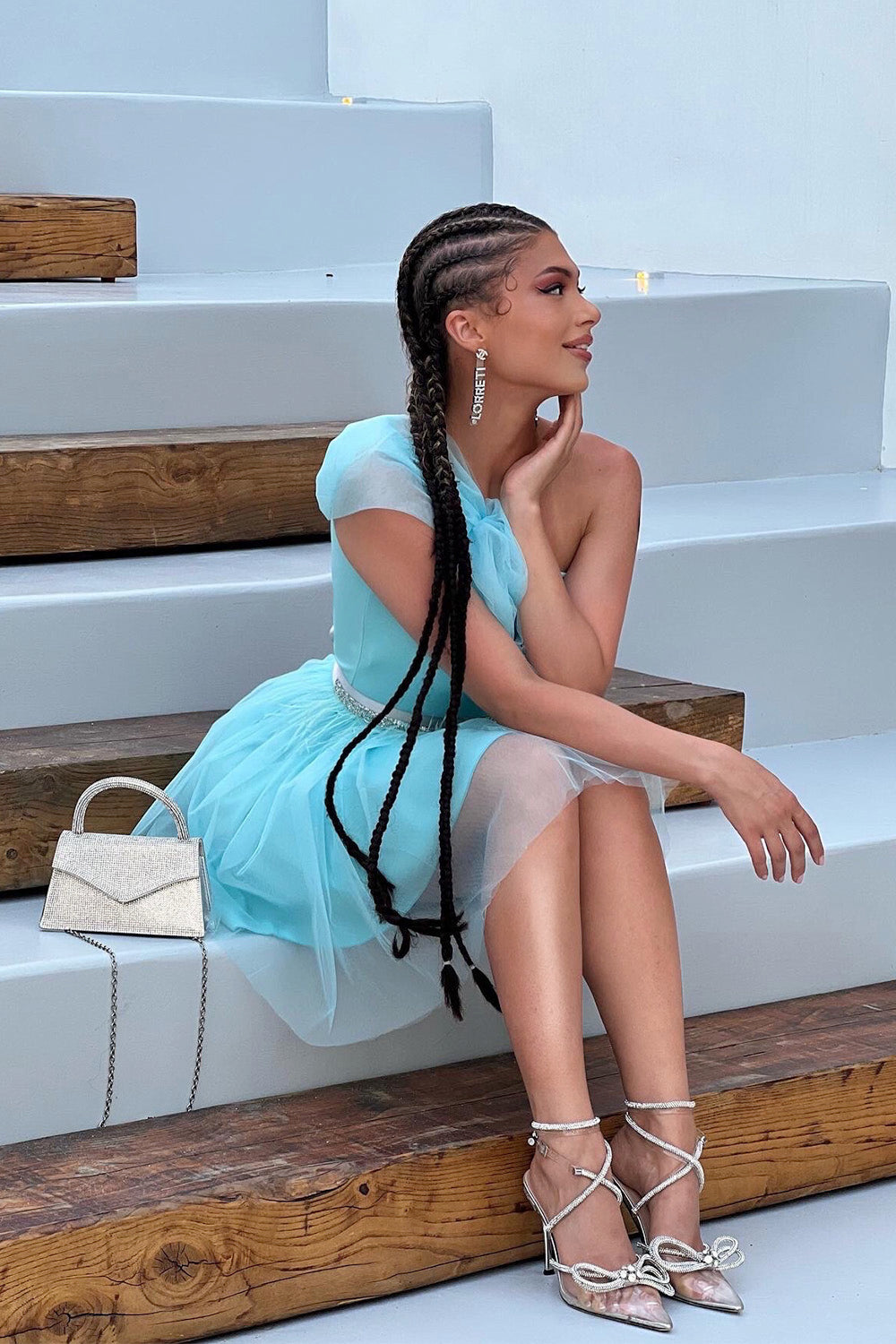 MINI DRESS ZAYA TRICOT TULLE MINT