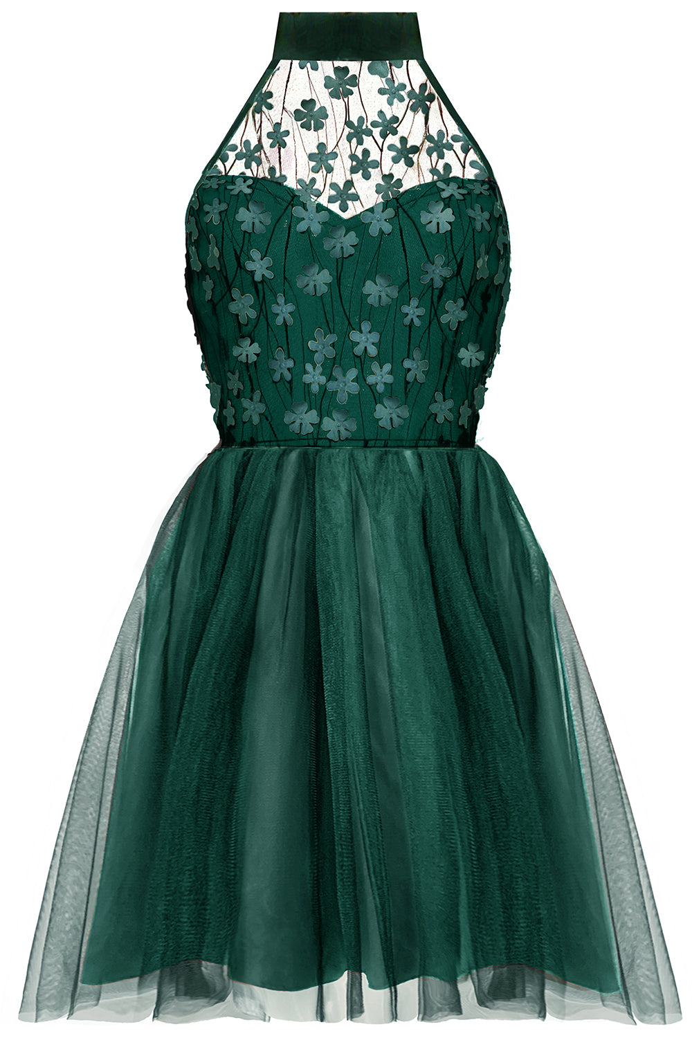 МИНИ РОКЛЯ NOVA ДАНТЕЛА ТЮЛ ТЪМНОЗЕЛЕН