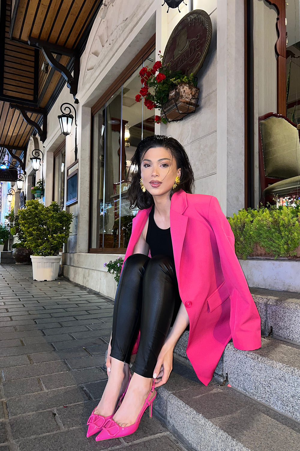 САКО CHIC BI-STRETCH ТЕКСТИЛ ЯРКО РОЗОВ