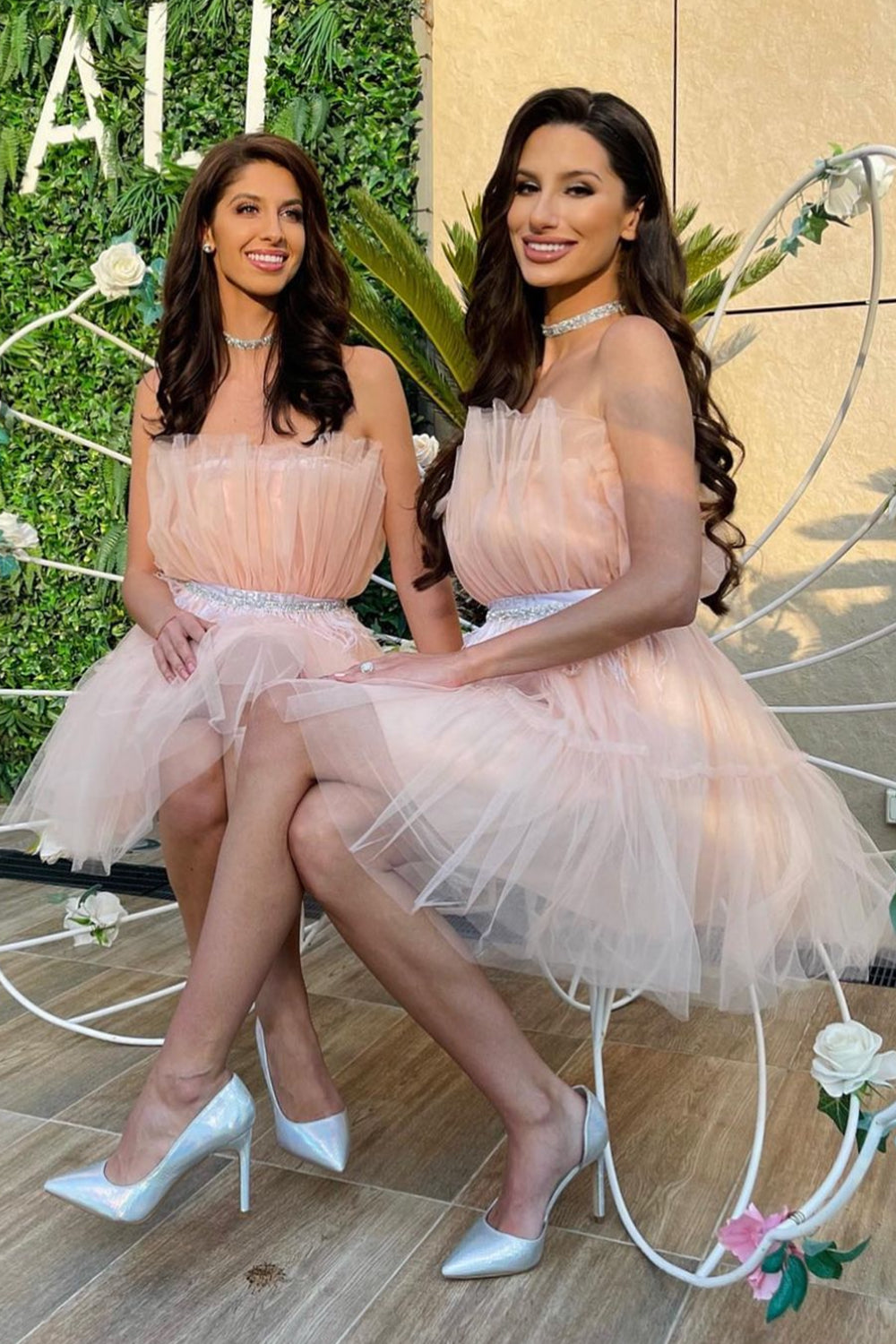 MINI DRESS BARBIE TULLE SOFT PEACH