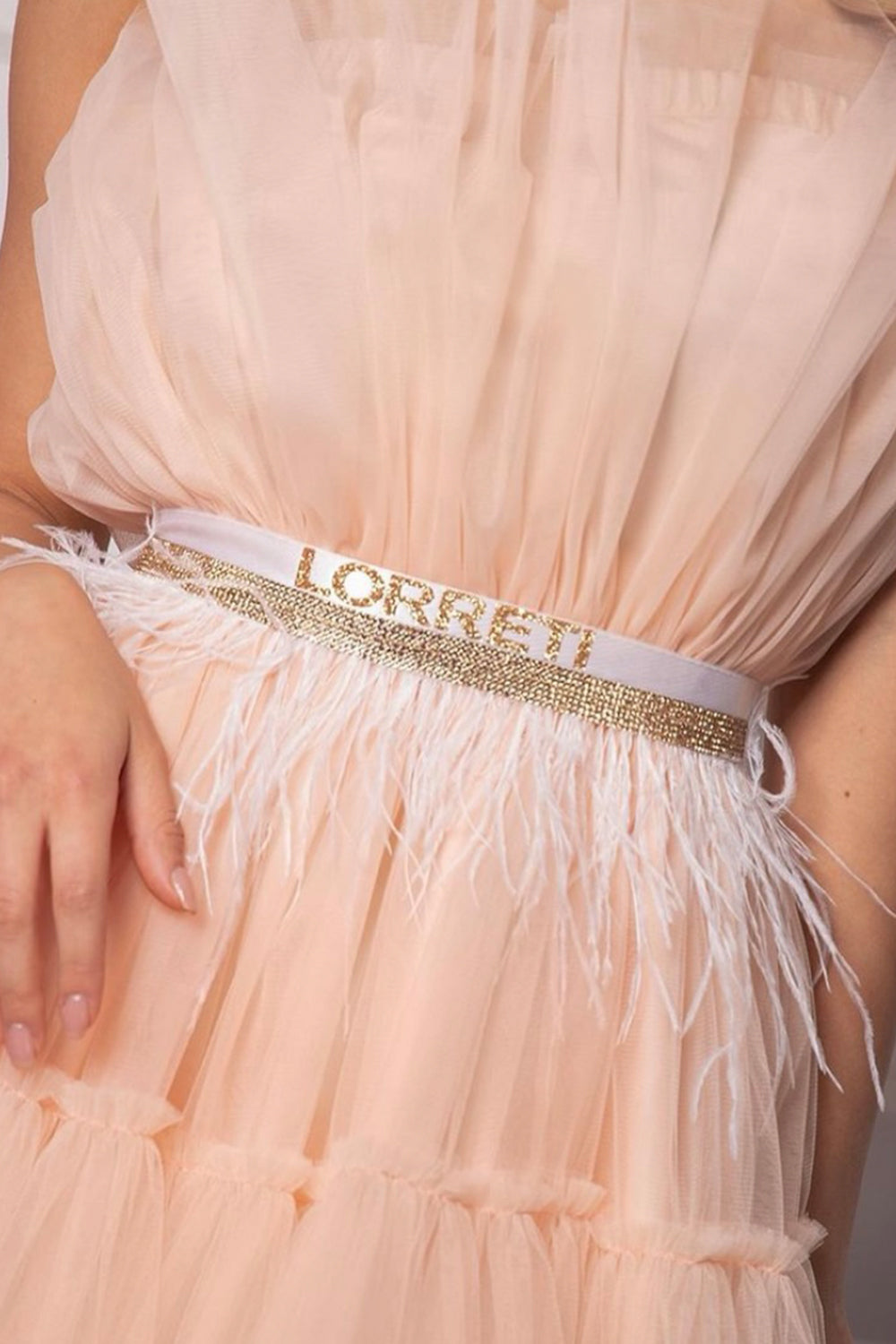 MINI DRESS BARBIE TULLE SOFT PEACH
