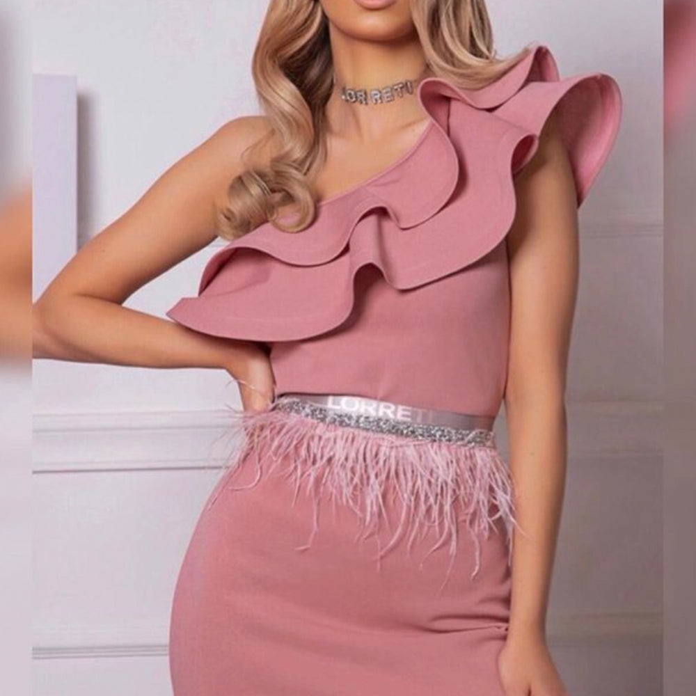 MINI DRESS CLASSY TRICOT ROSE ASH