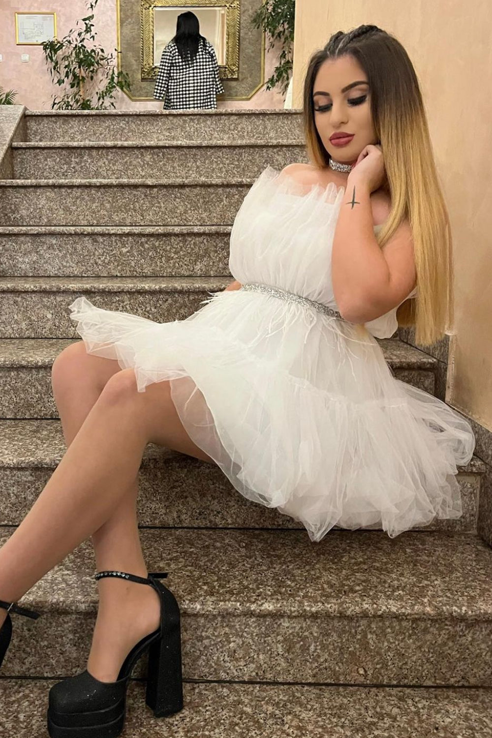 МИНИ РОКЛЯ BARBIE ТЮЛ БЯЛ