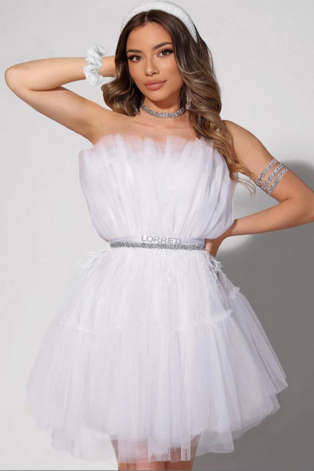 МИНИ РОКЛЯ BARBIE ТЮЛ БЯЛ