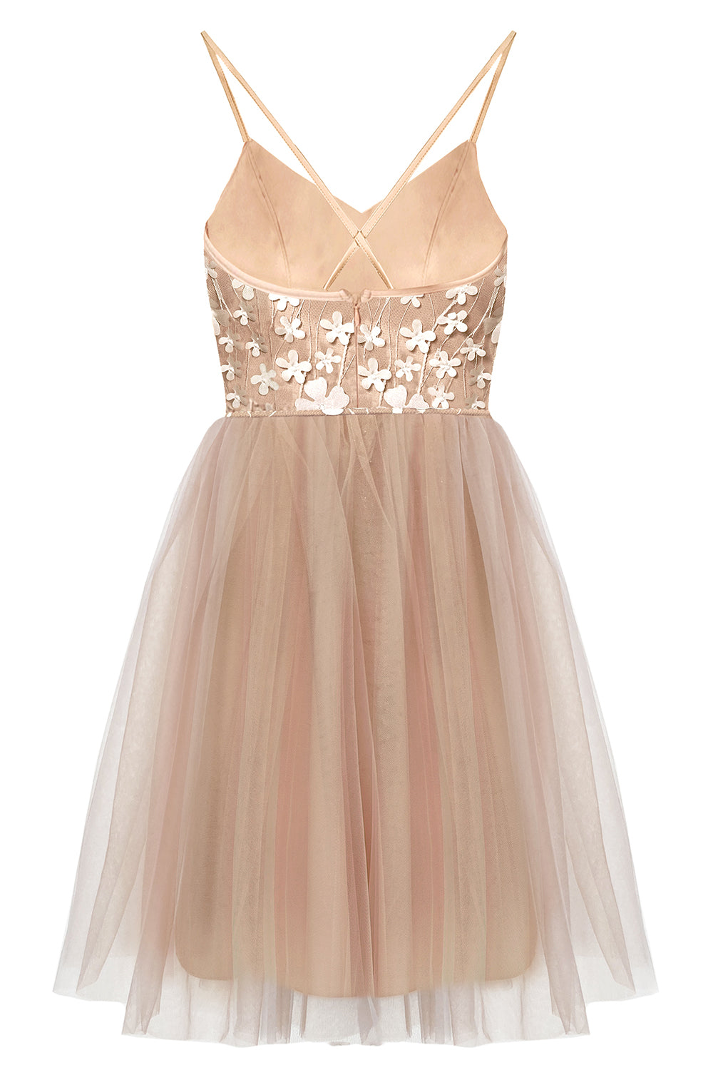 MINI ROCHIE ARIA DANTELA TUL NUDE ȘI ALBA