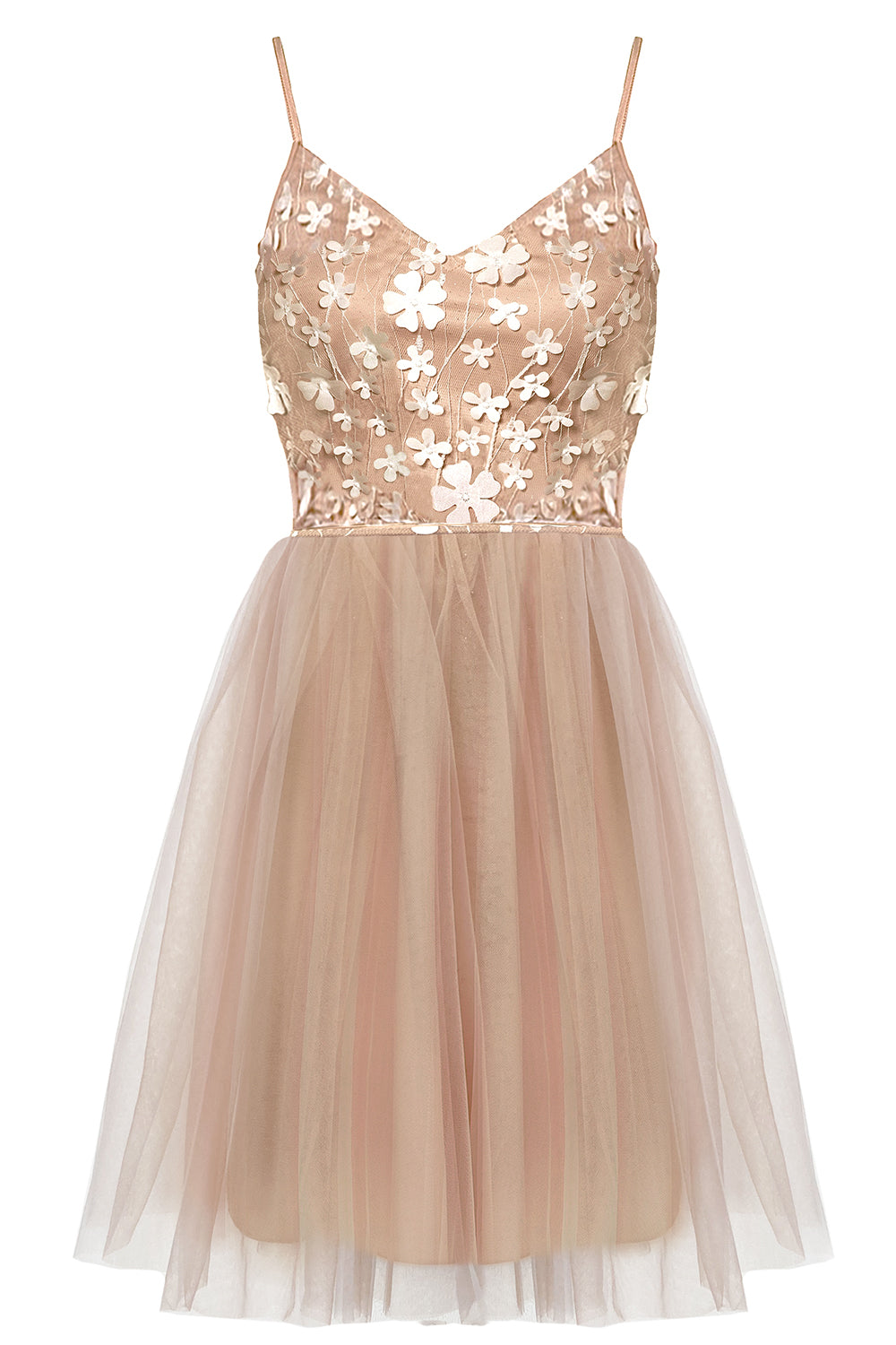 MINI ROCHIE ARIA DANTELA TUL NUDE ȘI ALBA