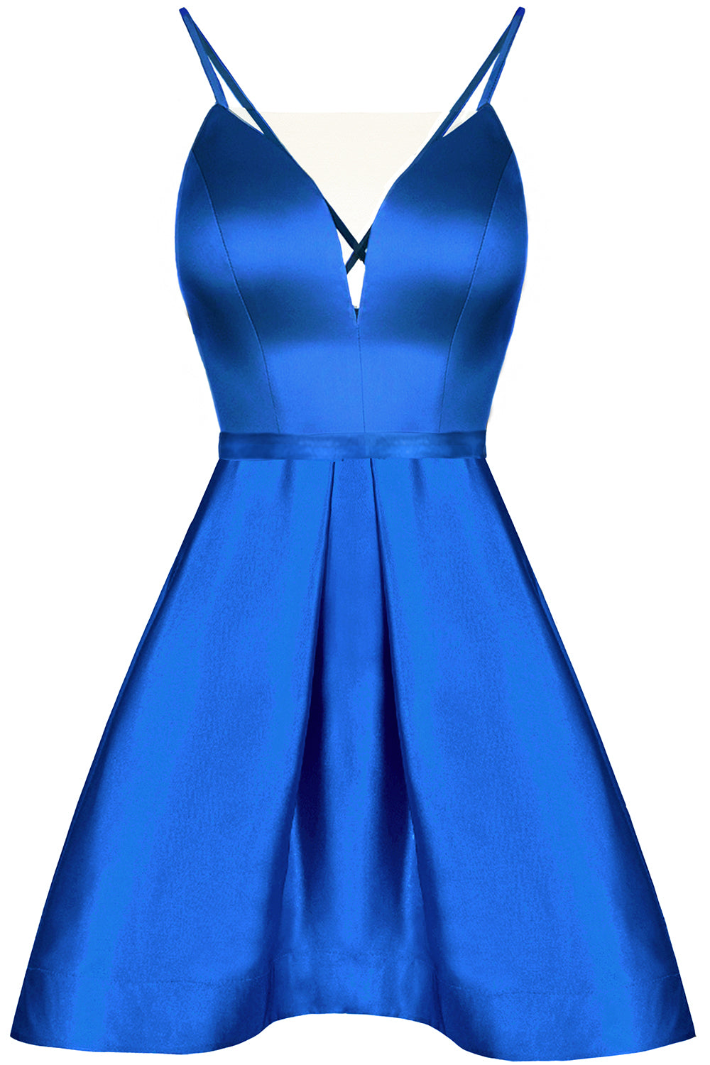 MINI SKIRT AND CROP TOP SET ALLY SATIN COBALT BLUE