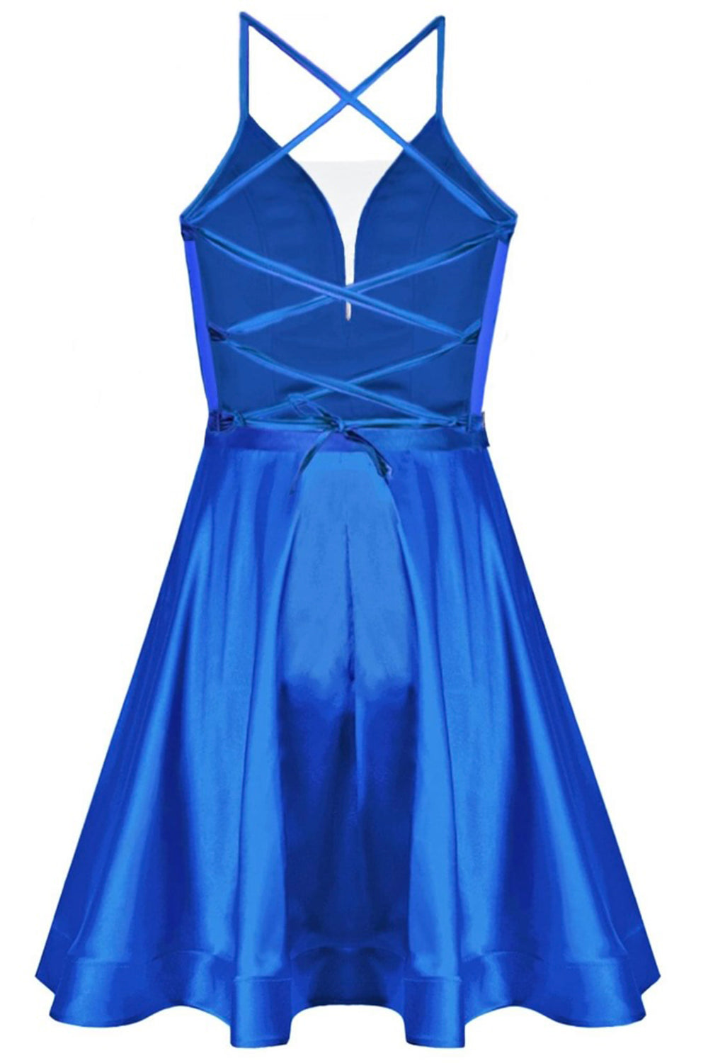 MINI SKIRT AND CROP TOP SET ALLY SATIN COBALT BLUE