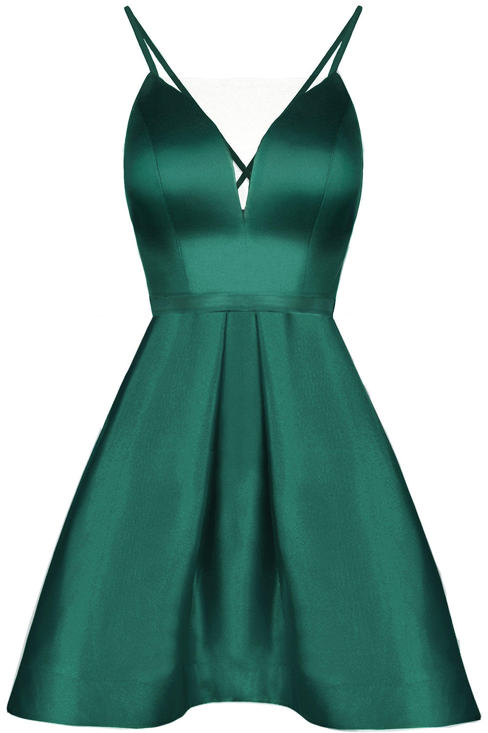 MINI SKIRT AND CROP TOP SET ALLY SATIN DARK GREEN