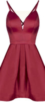 MINI SKIRT AND CROP TOP SET ALLY SATIN BURGUNDY