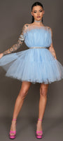 MINI DRESS BARBIE TULLE LIGHT BLUE