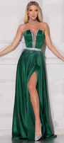 MAXI DRESS SKIRT AND CROP TOP SET SATIN DARK GREEN