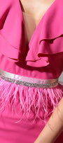 CINTURA MARABU 14A PIUME STRASS ROSA BRILLANTE