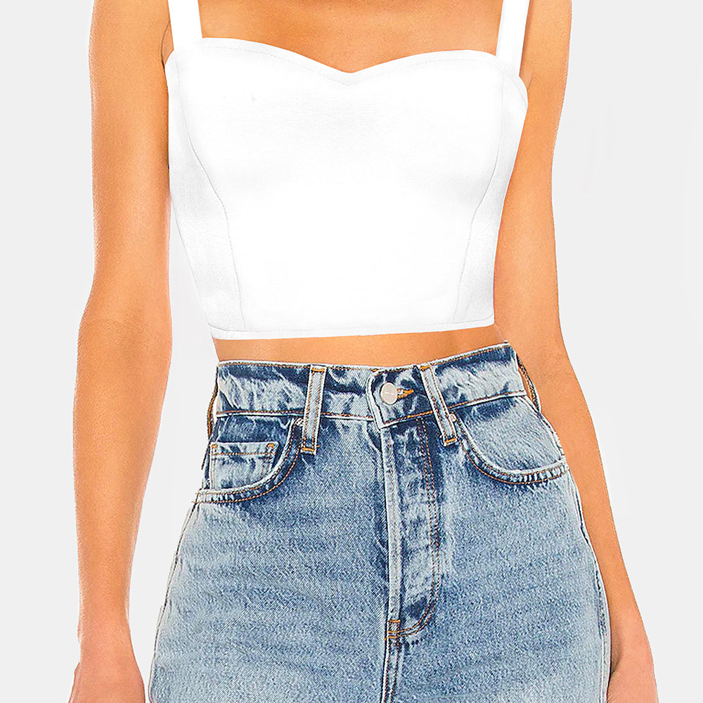 MINI CROP TOP SUN TRICOT WHITE
