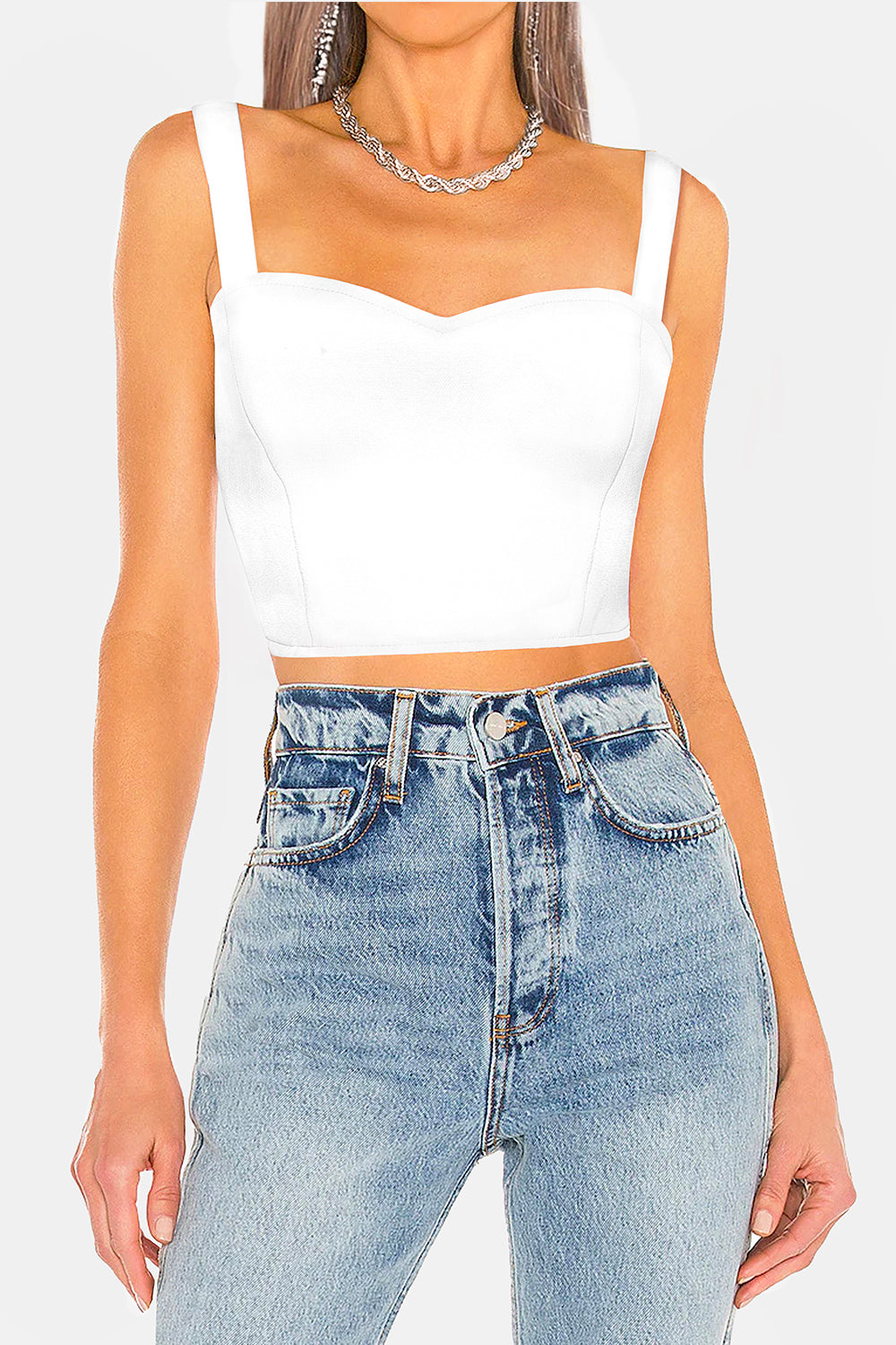 MINI CROP TOP SUN TRICOT WHITE