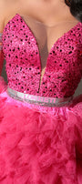 CINTURA MARABU 14A PIUME STRASS ROSA BRILLANTE