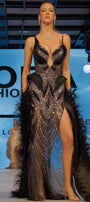 MAXI DRESS WINGS LACE BLACK