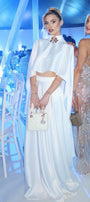MAXI SKIRT AND CROP TOP SET CHRISTINA SATIN WHITE