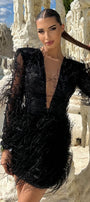 MINI SKIRT AND CROP TOP SET JILLIAN FEATHERS LACE BLACK