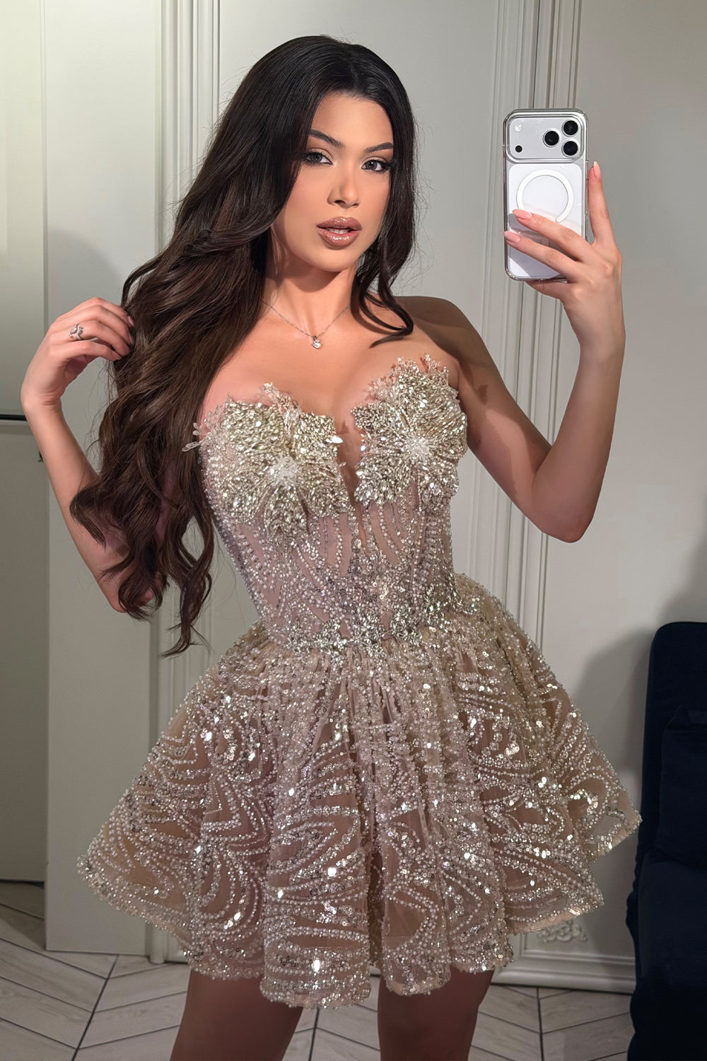 МИНИ РОКЛЯ CALISTA ДАНТЕЛА ПЕРЛИ НЮД