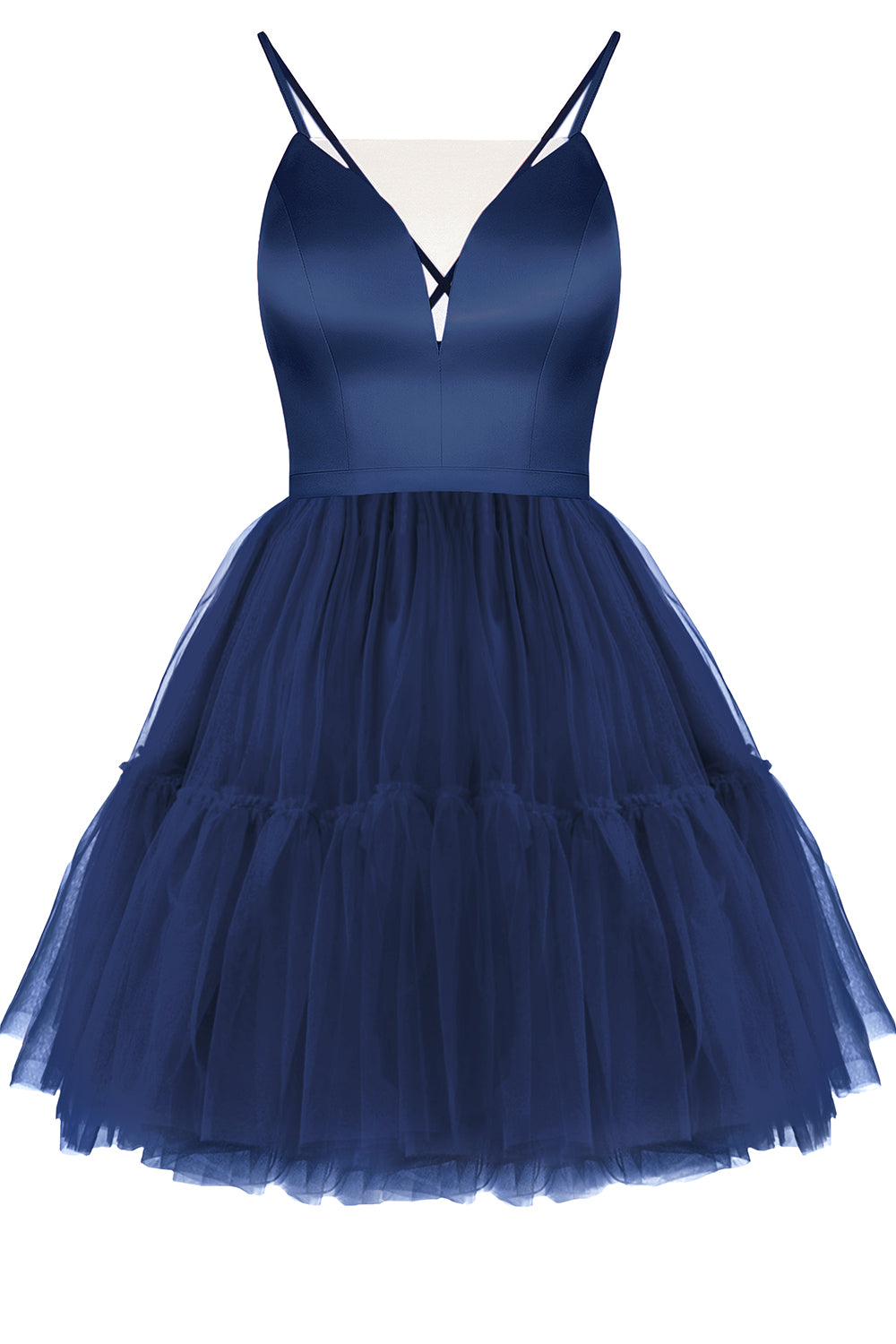 MINI SKIRT AND CROP TOP SET ADRY SATIN TULLE DARK BLUE