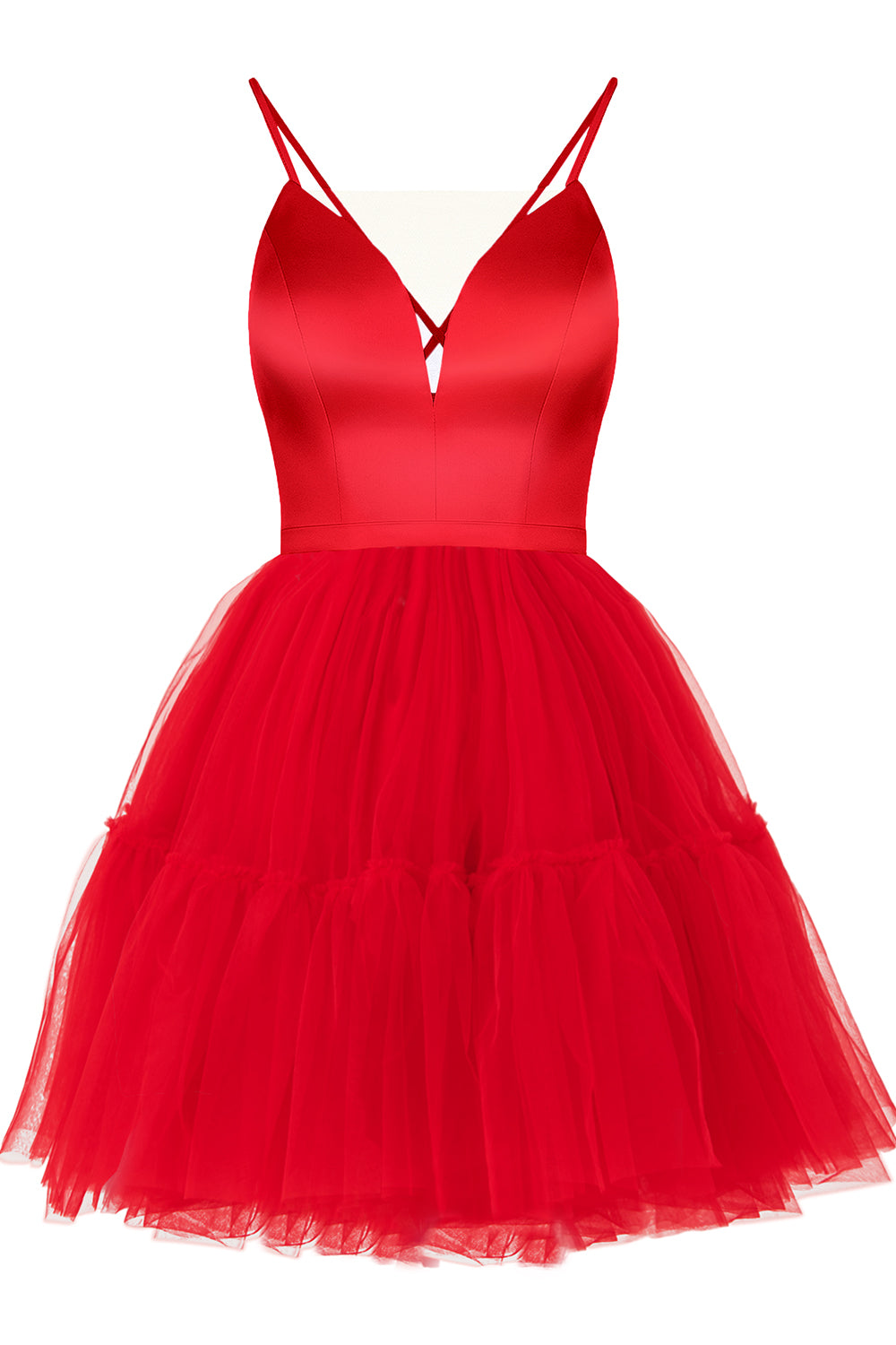 MINI SKIRT AND CROP TOP SET ADRY SATIN TULLE RED