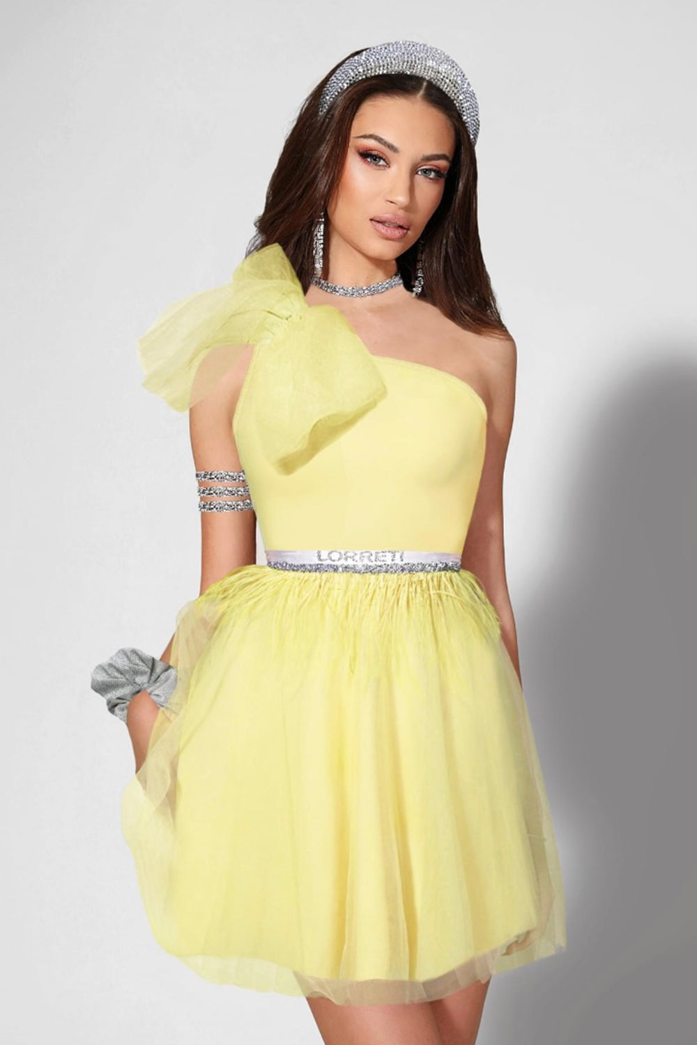 MINI DRESS ZAYA TRICOT TULLE YELLOW