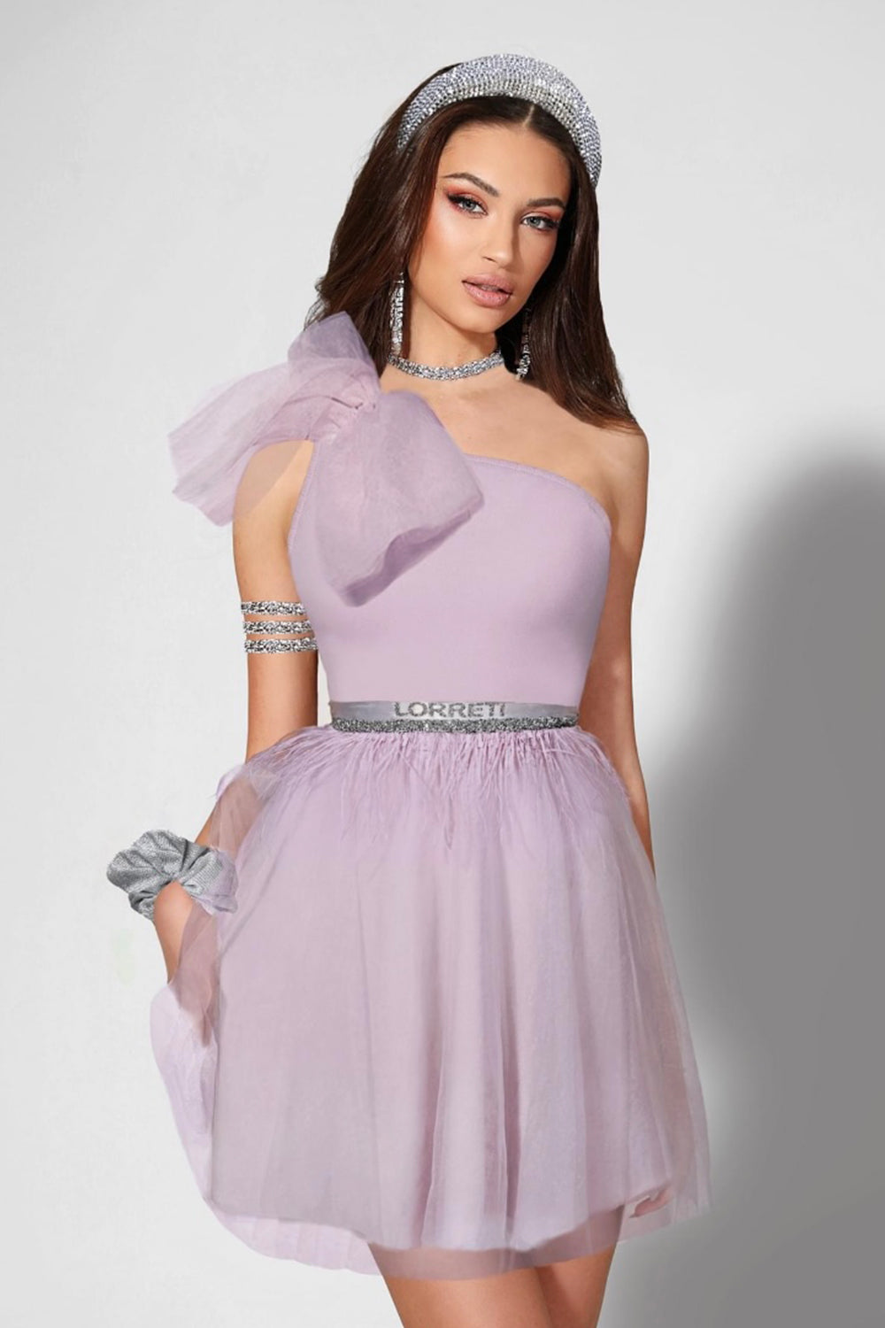 MINI DRESS ZAYA TRICOT TULLE LAVENDER