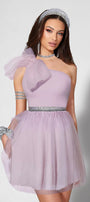 MINI DRESS ZAYA TRICOT TULLE LAVENDER