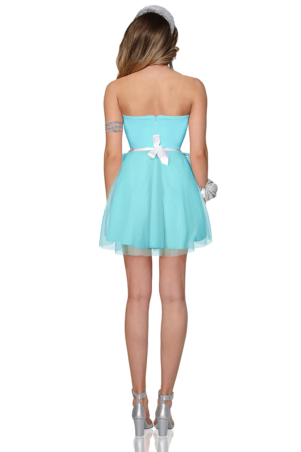MINI DRESS VIVIEN TRICOT TULLE MINT